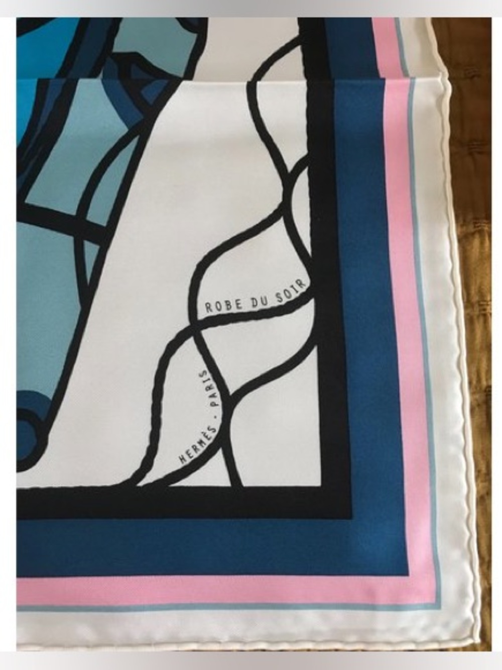 Hermes Blue Pink Red Stylized Horse Silk Scarf - Picture 5 of 11